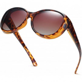 Oversized Fitover Sunglasses for Women Polarized UV Protection SJ2108 - C3 Yellow Tortoise Frame/Gradient Brown Lens - CM194A...