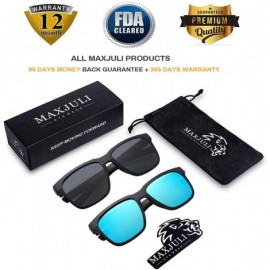 Oversized Polarized Sunglasses for Men Larger Sized Square Frame for Big Heads 8023 - 2 Pack(black+blue) - C9192EWCKES $21.52