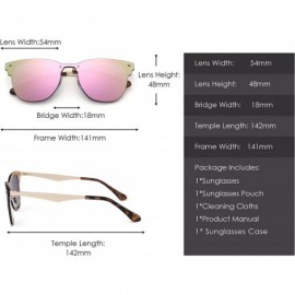 Oversized Rimless Mirrored Sunglasses Women Men One Piece Horned Rimmed Glasses - Gold Frame / Mirror Pink Lens - C4187MT69MN...