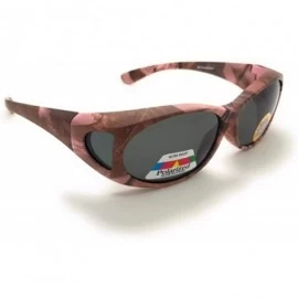 Oval Polarized Fit Over Oval Frame Camouflage Print Sunglasses Wear Over Prescription Glasses - Pink Camo - CB18DL42GW0 $11.82