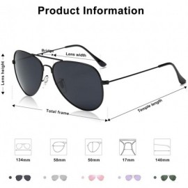 Round Classic Aviator Polarized Sunglasses Mirrored UV400 Lens SJ1054 - C1 Black Frame/Grey Lens - C917YDHKYA8 $15.90