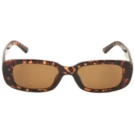 Square Rounded Square Thick Plastic Frame Sunglasses - Brown Demi - CN1983IXEH2 $14.77