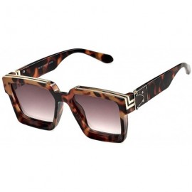 Rectangular Retro Millionaire Sunglasses Square Metal punk Rock Hip hop Sunglasses men women - 2 - CB194AT4MKM $14.73