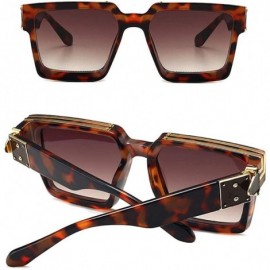 Rectangular Retro Millionaire Sunglasses Square Metal punk Rock Hip hop Sunglasses men women - 2 - CB194AT4MKM $14.73