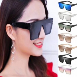 Round Fashion Man Women Irregular Shape Sunglasses Glasses Vintage Retro Square Sunglasses Flat Shades Oversize - D - C819075...