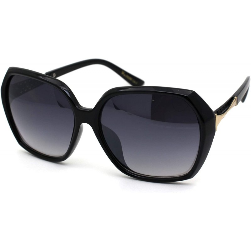 Butterfly Womens Chic Butterfly Designer Fashion Plastic Sunglasses - Black Gold Smoke - CG18WS3KOE3 $12.63