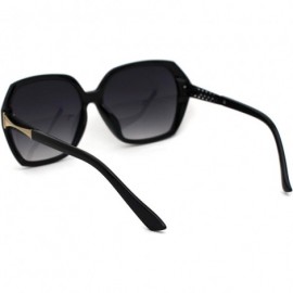 Butterfly Womens Chic Butterfly Designer Fashion Plastic Sunglasses - Black Gold Smoke - CG18WS3KOE3 $12.63