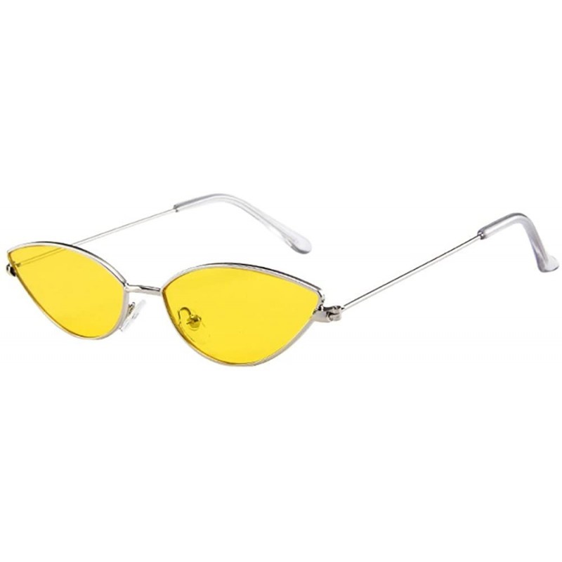 Rectangular Mens Womens Small Frame Cat Eye Oval Retro Vintage Sunglasses Eyeglasses - Multicolor D - C6190O0ALKW $10.54