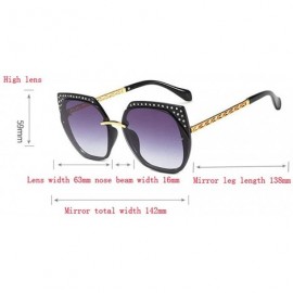 Aviator Fashion large framed diamond sunglasses - ladies UV protection aviator sunglasses - A - C418RORQU43 $49.37