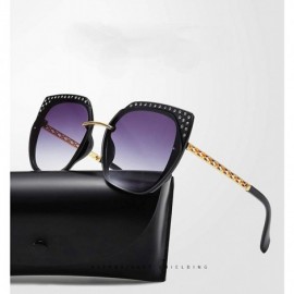 Aviator Fashion large framed diamond sunglasses - ladies UV protection aviator sunglasses - A - C418RORQU43 $49.37