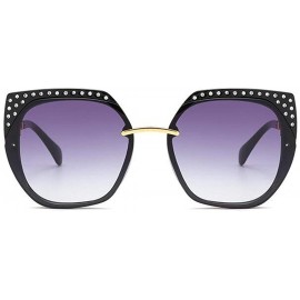 Aviator Fashion large framed diamond sunglasses - ladies UV protection aviator sunglasses - A - C418RORQU43 $49.37