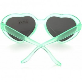 Rimless 6 Neon Colors Heart Shape Party Favors Sunglasses - Multi Packs - 6-pack Clear Green - C118GSZRYD0 $15.07