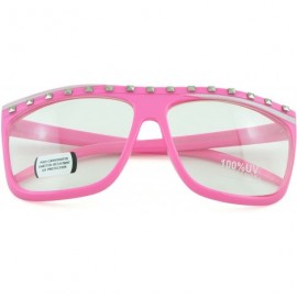 Square Men and Women's Trendy Fashion Sunglasses with 100% UV Protection - Pink-clear - C012DFI7QH5 $7.77