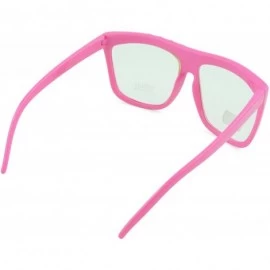 Square Men and Women's Trendy Fashion Sunglasses with 100% UV Protection - Pink-clear - C012DFI7QH5 $7.77