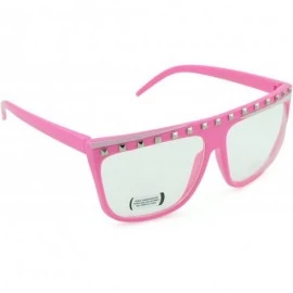 Square Men and Women's Trendy Fashion Sunglasses with 100% UV Protection - Pink-clear - C012DFI7QH5 $7.77