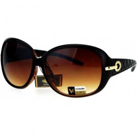 Oval Luxury Fashion Sunglasses Womens Designer Style Rhinestone Shades UV 400 - Brown (Brown) - C1186SXGU5S $11.96