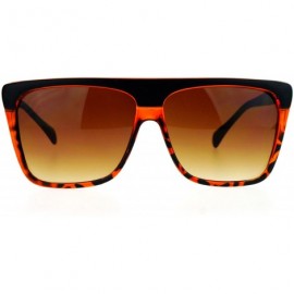 Square Unisex Fashion Sunglasses Classic Square Flat Matted Top Frame UV 400 - Tortoise (Brown) - C7187NN9EZC $8.47