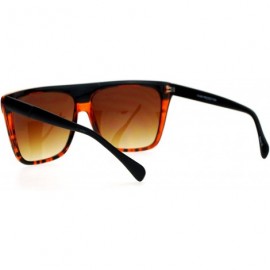 Square Unisex Fashion Sunglasses Classic Square Flat Matted Top Frame UV 400 - Tortoise (Brown) - C7187NN9EZC $8.47