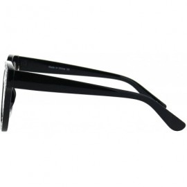 Rectangular Womens Engraving Star Bling Horned Rim Plastic Fashion Sunglasses - All Black - CD18HD04HTL $12.03