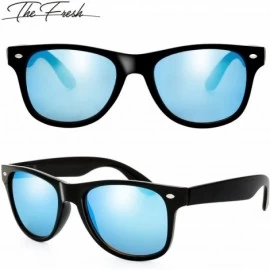 Wayfarer Classic Shaped Horn Rimmed Sunglasses Spring Temple for Men Women - 6-shiny Black - CX18DYSM63X $12.94