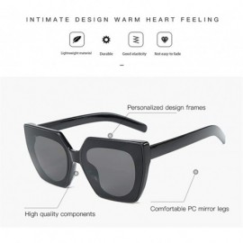 Square Fashion Square Large Frame Sunglasses for Men and Women Personalized Street Shot 2140 - Blackgrey - CY18AN2QIUY $11.51