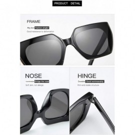 Square Fashion Square Large Frame Sunglasses for Men and Women Personalized Street Shot 2140 - Blackgrey - CY18AN2QIUY $11.51