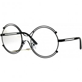 Oversized Womens Art Deco Futurism Oversize Round Funky Eye Glasses - Black - CW183D5OT6O $15.89