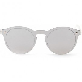 Oversized Unisex Special Oval Cut Mirror Lens Sunglasses - A - CE18G70LSGE $12.74