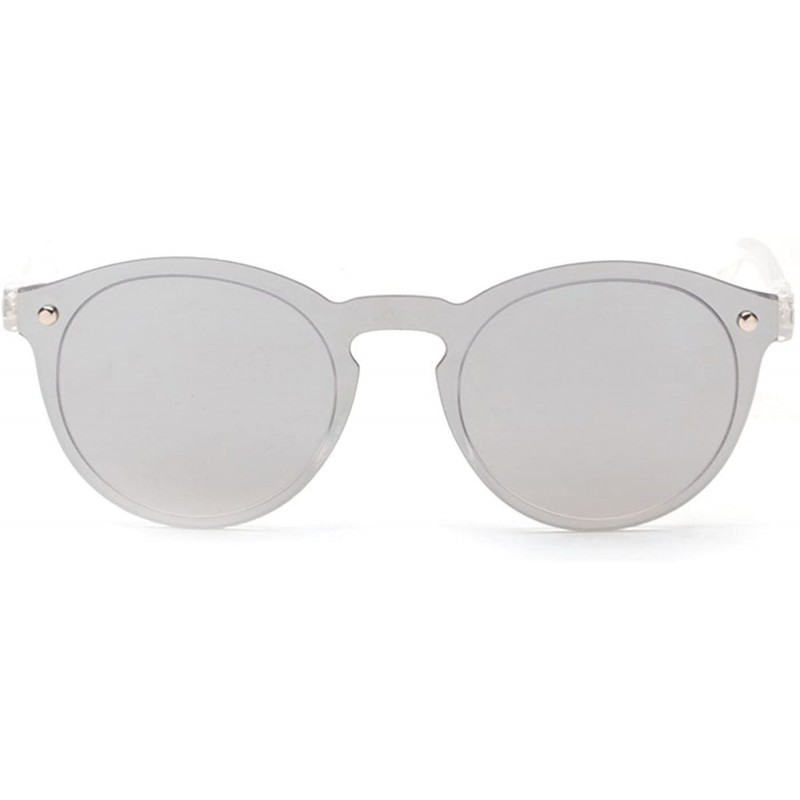 Oversized Unisex Special Oval Cut Mirror Lens Sunglasses - A - CE18G70LSGE $12.74