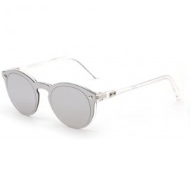 Oversized Unisex Special Oval Cut Mirror Lens Sunglasses - A - CE18G70LSGE $12.74