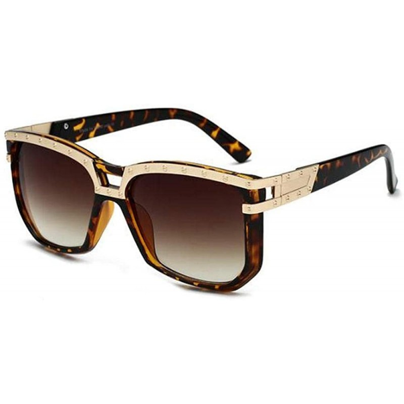 Oversized Sexy Women leopard Frame Chic Vintage Designer Lady Oversized oval Sunglasses - Leopard - C918M4CN0A0 $14.93