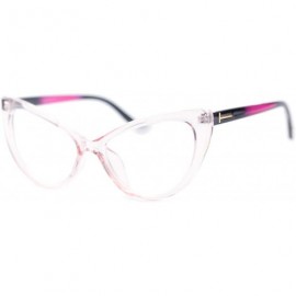 Oversized Womens Oversized Fashion Cat Eye Eyeglasses Frame Large Reading Glasses - Pink With Colorful Arm - CP18CQ25GOW $12.13