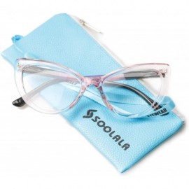 Oversized Womens Oversized Fashion Cat Eye Eyeglasses Frame Large Reading Glasses - Pink With Colorful Arm - CP18CQ25GOW $12.13