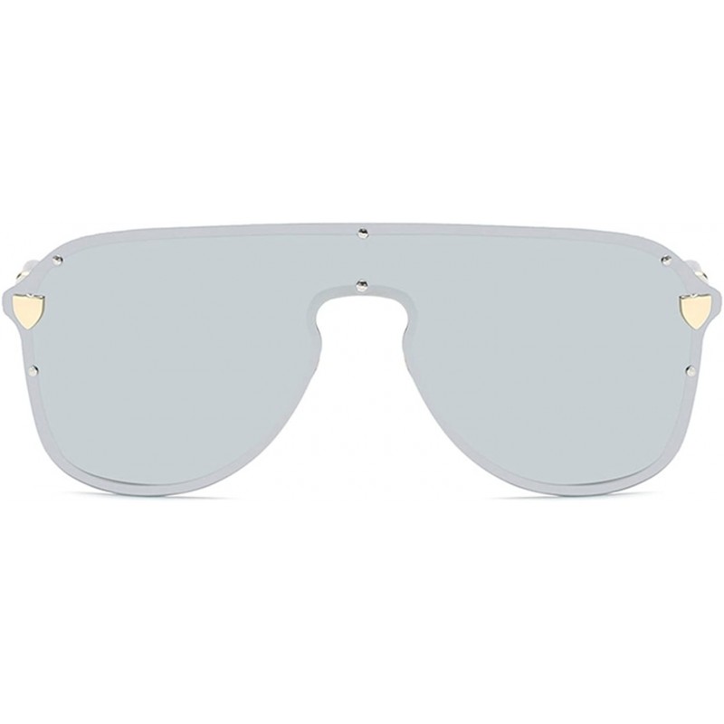 Shield Oversized Sunglasses Sun Protection Glasses Women Sexy Shield Vintage Eyewear - Silver Lens - C518D7HMDRG $13.60