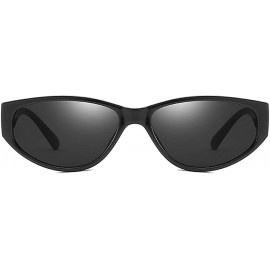 Oversized Retro Sunglasses for Women PC Resin UV400 Sunglasses - Black - C918SARYEEC $13.80