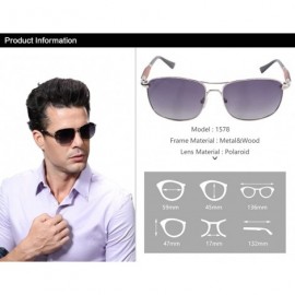 Rectangular Anti Glare Metal Frame Sunglases Classic Polarized Driving Sunglasses-1578 - C2 - CW12DOMAMSB $31.75