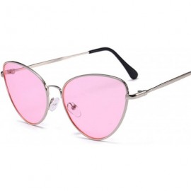 Cat Eye Cat Eye Sunglasses Women Vintage Sun Glasses Female Ladies Cateyes Sunglass Retro Glasses - Silver Pink - C718WC3XLWI...