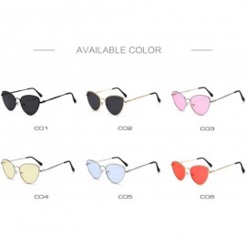 Cat Eye Cat Eye Sunglasses Women Vintage Sun Glasses Female Ladies Cateyes Sunglass Retro Glasses - Silver Pink - C718WC3XLWI...