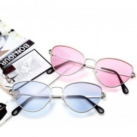 Cat Eye Cat Eye Sunglasses Women Vintage Sun Glasses Female Ladies Cateyes Sunglass Retro Glasses - Silver Pink - C718WC3XLWI...