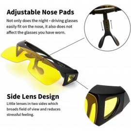 Goggle Oversized Glasses Prescription Polarized - Black Half Frame/Flip Up Yellow Lens - CS18ITTWSQ9 $18.16