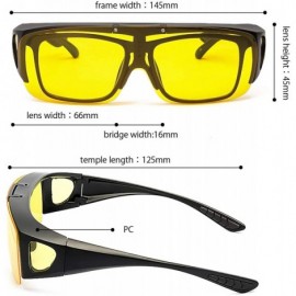 Goggle Oversized Glasses Prescription Polarized - Black Half Frame/Flip Up Yellow Lens - CS18ITTWSQ9 $18.16