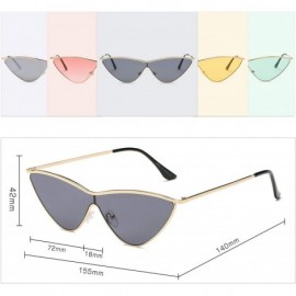 Cat Eye Women Retro Vintage Metal Cat Eye Designer Sunglasses - Silver - CM18I9OQ7GN $12.09