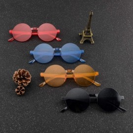 Oversized One Piece Rimless Sunglasses Transparent Candy Color Tinted Eyewear - 112 Red+blue+orange+black - CK18UQ3IZQY $15.46