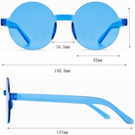 Oversized One Piece Rimless Sunglasses Transparent Candy Color Tinted Eyewear - 112 Red+blue+orange+black - CK18UQ3IZQY $15.46