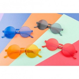 Oversized One Piece Rimless Sunglasses Transparent Candy Color Tinted Eyewear - 112 Red+blue+orange+black - CK18UQ3IZQY $15.46