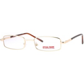 Rectangular Classic Narrow Rectangular Metal Mens Clear Lens Eye Glasses - Gold - CP12NTMMU52 $12.05