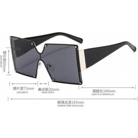 Square Oversized Sunglasses Designer Vintage Futuristic - Blue&pink - CH18SU00GHO $13.74