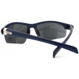 Wrap All Sports Sunglasses Mens Half Rim Stylish Comfort Eyewear - Blue - CI11CE0B7MB $10.93