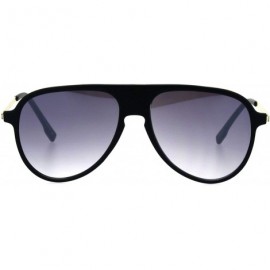 Sport Mens Flat Top Plastic Racer Keyhole Mod Sunglasses - Matte Black Smoke - CR18HK0MXTK $14.05