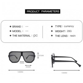 Square Retro square big box unisex 2019 new one-piece lens fashion trend sunglasses UV400 - Light Tea - CV18RH5SLXL $14.80